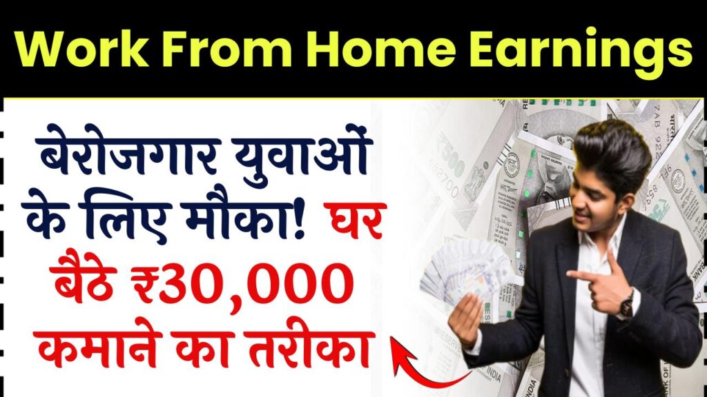 Work From Home Earnings: बेरोजगार युवाओं के लिए मौका! घर बैठे काम कर ₹30,000 महीना कमाने का तरीका