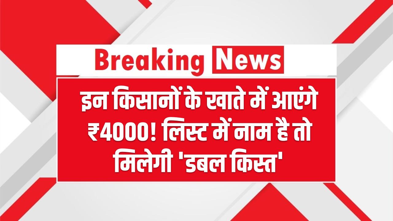 PM Kisan खुशखबरी: इन किसानों के खाते में आएंगे ₹4000! लिस्ट में नाम है तो मिलेगी 'डबल किस्त', ऐसे चेक करें स्टेटस।